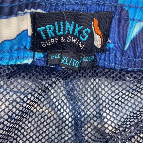 Trunks Surf & Swim Boys Shark Striped Print Swim Trunk Board Shorts Size XL NWT - Picture 10 of 15